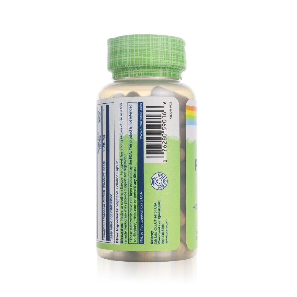 Solaray Fenugreek Seed 1240mg capsules – herbal digestive and metabolic support supplement