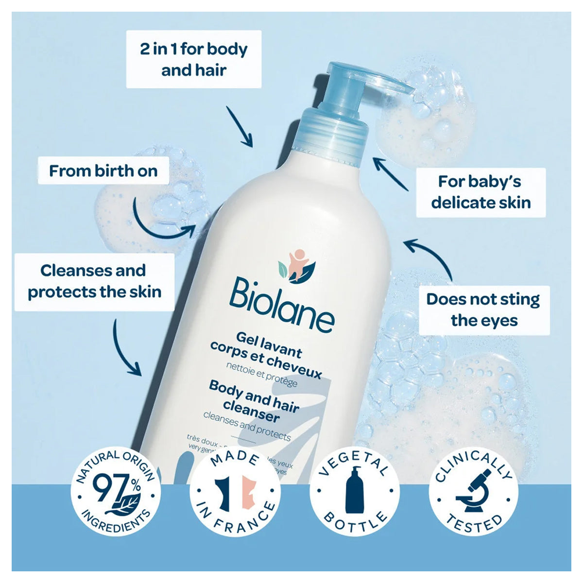 Biolane Body And Hair Cleanser 350ml