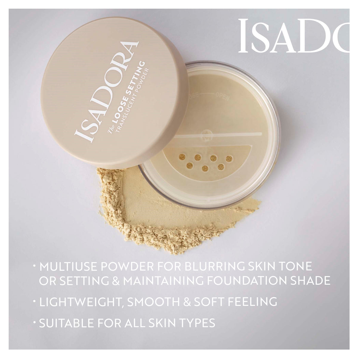 Isadora The Loose Setting Translucent Powder - Lightweight Oil-Control Finishing Makeup