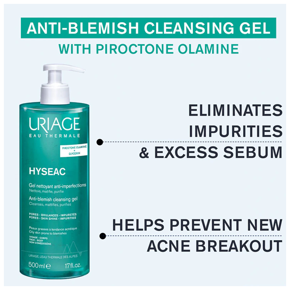 Uriage Hyseac - Cleansing Gel 500ml
