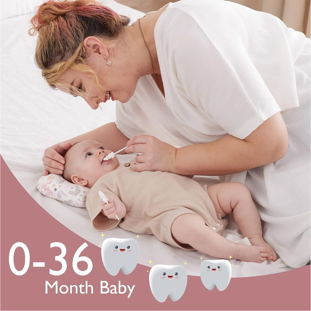 Momcozy Baby Oral Cleaner - Soft Gauze Toothbrush for Infants and Newborns