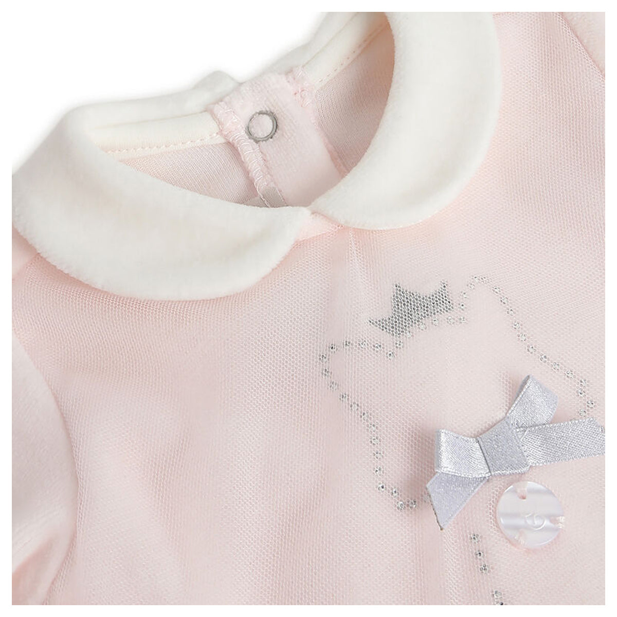 Chicco Girls Light Pink Embellished Smock with Legging 12 Month