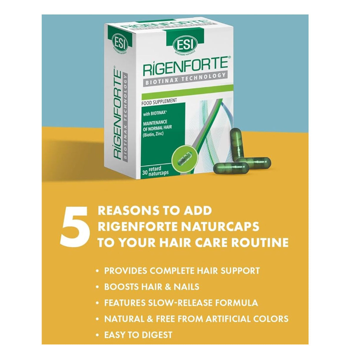 Rigenforte food supplement capsules for hair strength and vitality - health boutique jordan