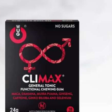 You've got a lot on your plate, and we understand that sometimes we need a little extra help to make it all happen. Our CLIMAX chewing gum is here to make sure you get what you need in the bedroom, whether it's to enjoy more or just feel good. It's a blend of Muira Puama, Caffeine, Ginseng, Selenium and Maca that supports longer and more pleasurable intimacy