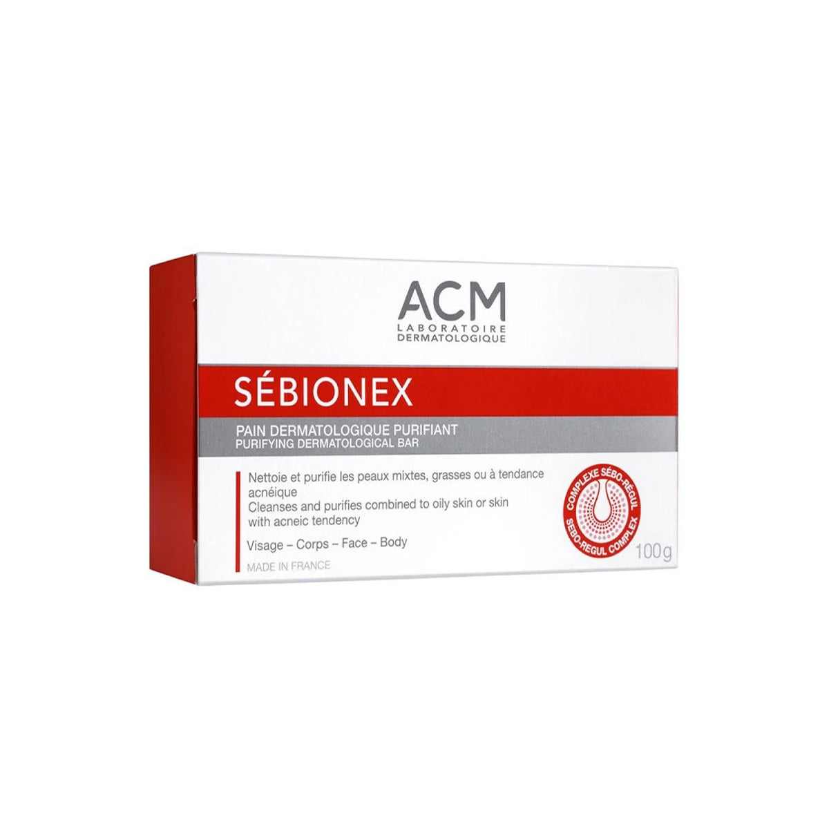 ACM Sebionex Zinc PCA Sebo Regul Acne Purifying Dermatological Bar 100g Health Boutique