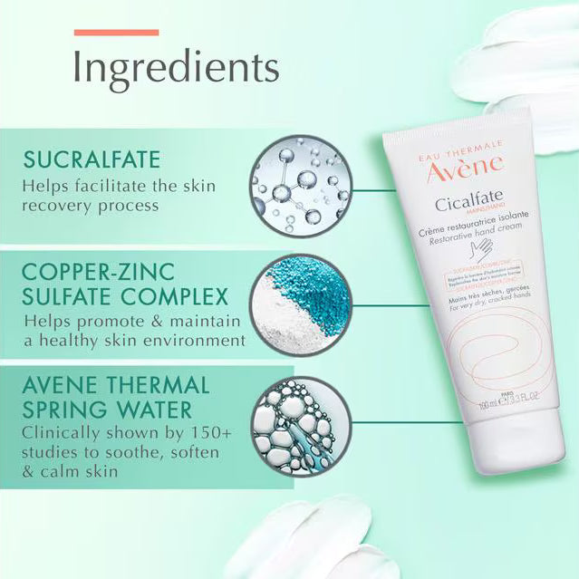 Avene Cicalfate Hand Cream Sucralfate Copper Zinc Sulfate 100ml Hand Repair Cream Health Boutique