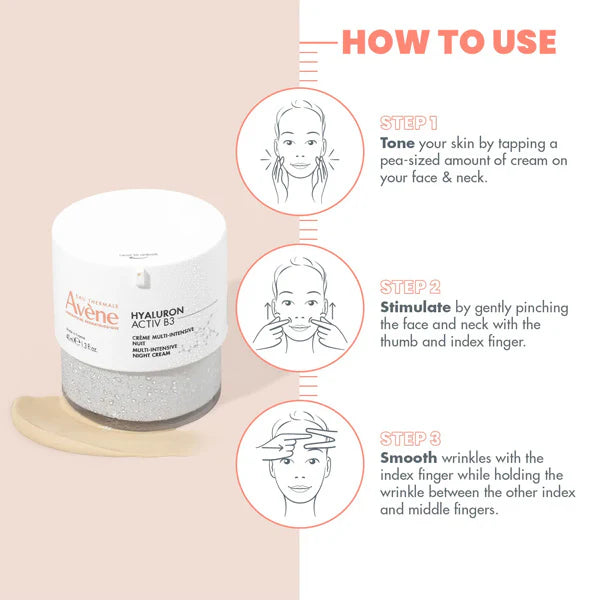 Avene Hyaluron Activ B3 Night Cream Retinal Niacinamide Hyaluronic Acid Anti Aging Night Care Health Boutique