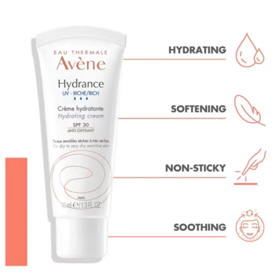 Avene Hydrance Rich Cream SPF30 Hyaluronic Acid TriAsorB 40ml Moisturizer Health Boutique