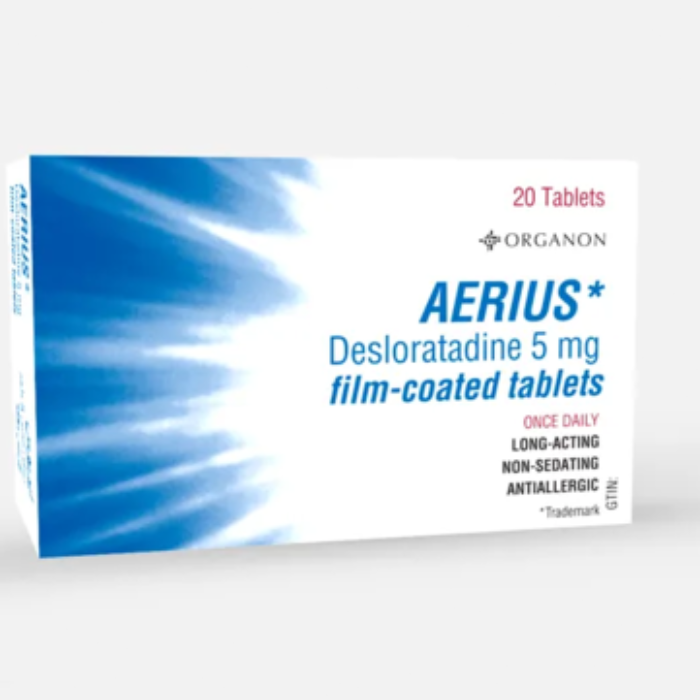 Aerius 5 mg 30 tablets desloratadine antihistamine allergy medication