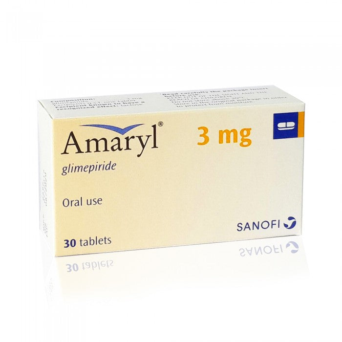 Amaryl 3mg Tablet 30 glimepiride oral medicine for type 2 diabetes blood sugar support