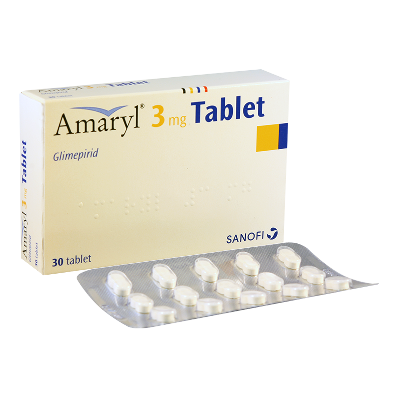 Amaryl 3mg Tablet 30 glimepiride oral medicine for type 2 diabetes blood sugar support