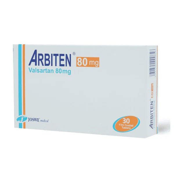 Arbiten 80 mg 30 tablets valsartan blood pressure medication