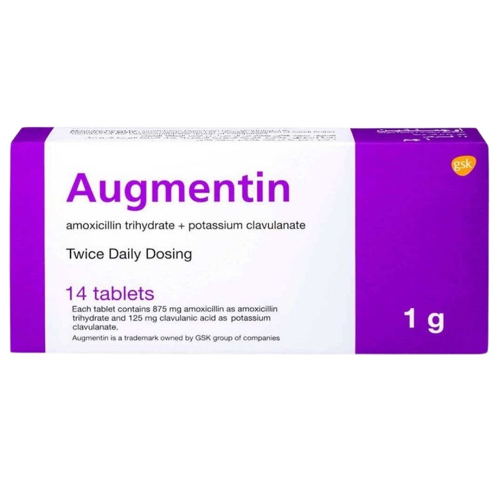 Augmentin 1 g tablets 14 amoxicillin clavulanate antibiotic for bacterial infection treatment