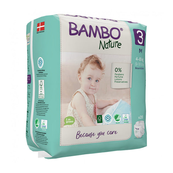 Bambo (Size 3, 4-8 Kg , 28 Nature Diapers)