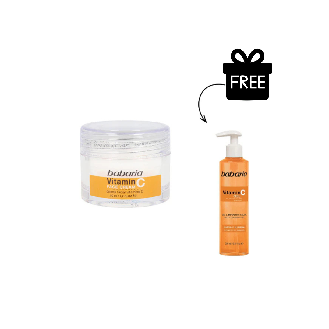 Babaria Vitamin C Pack Cream 50ml + Free Babaria Vitamin C Cleanser 200ml - the health boutique