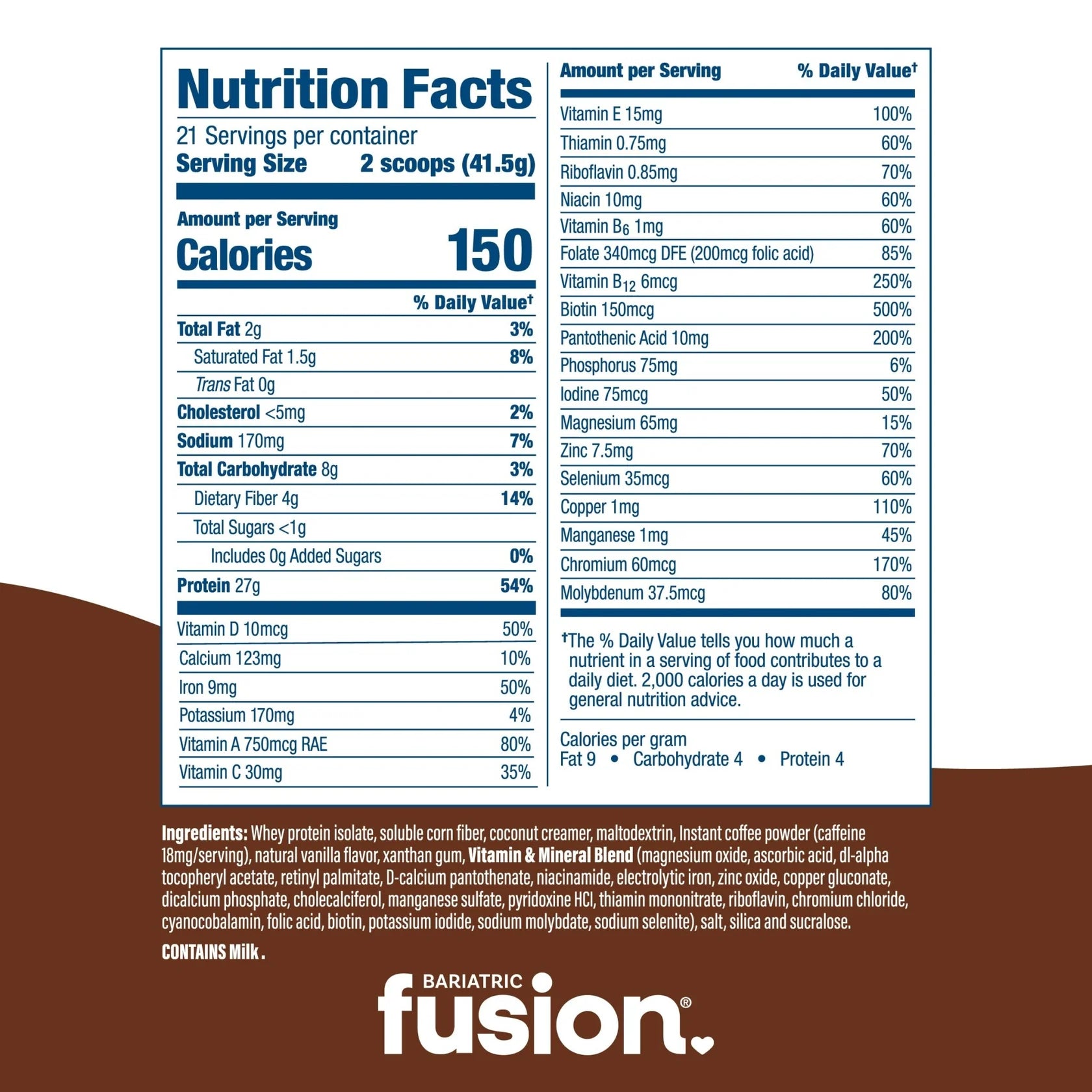 Bariatric Fusion Cappuccino High Protein Meal Replacement 881 G 1- the health boutique