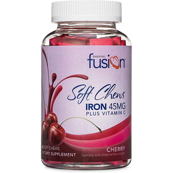 Bariatric Fusion Cherry Iron 45 mg with Vitamin C 60 chewable tablets iron support Health Boutique