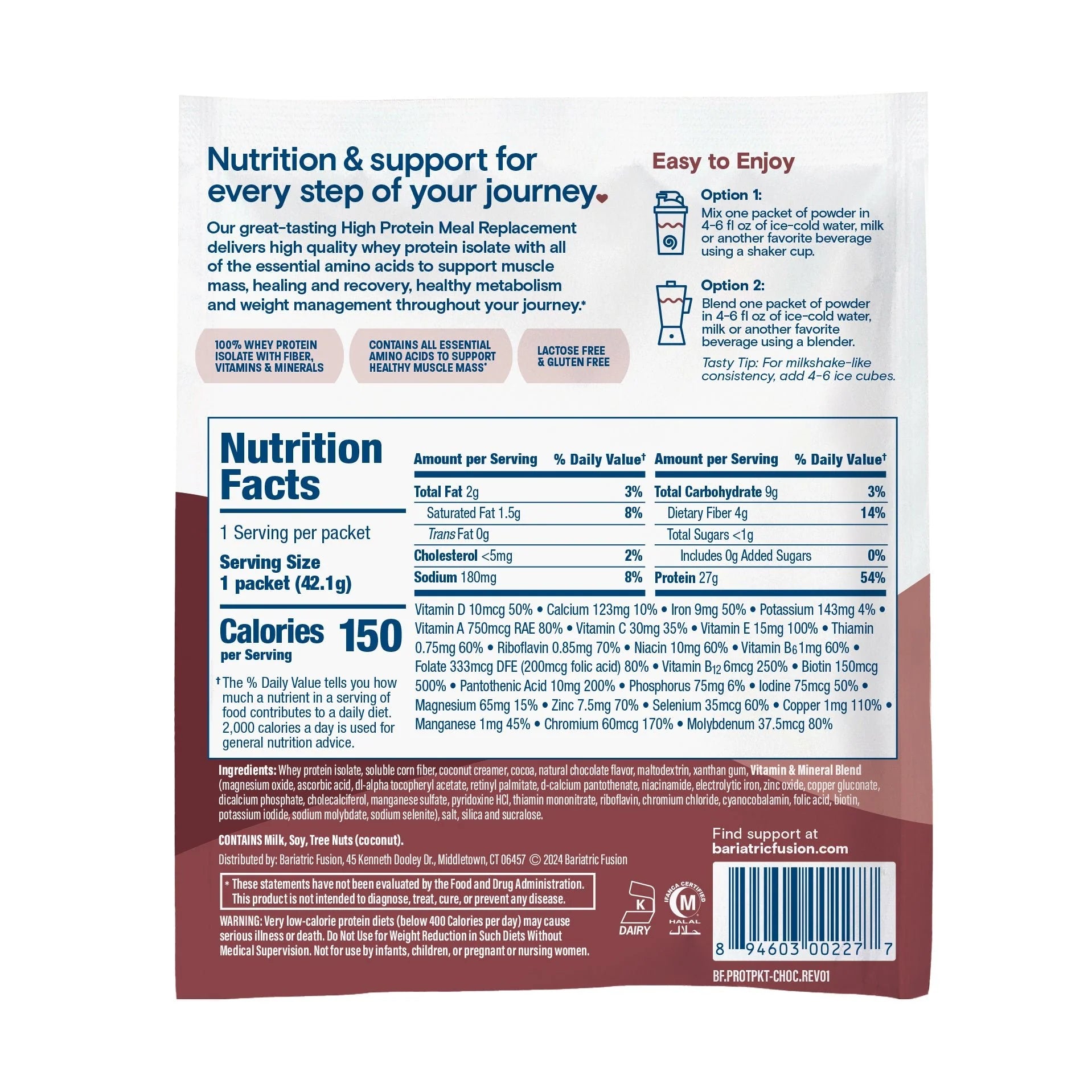 Bariatric Fusion Chocolate High Protein Meal Replacement 41.5Gm 1 - the health boutique