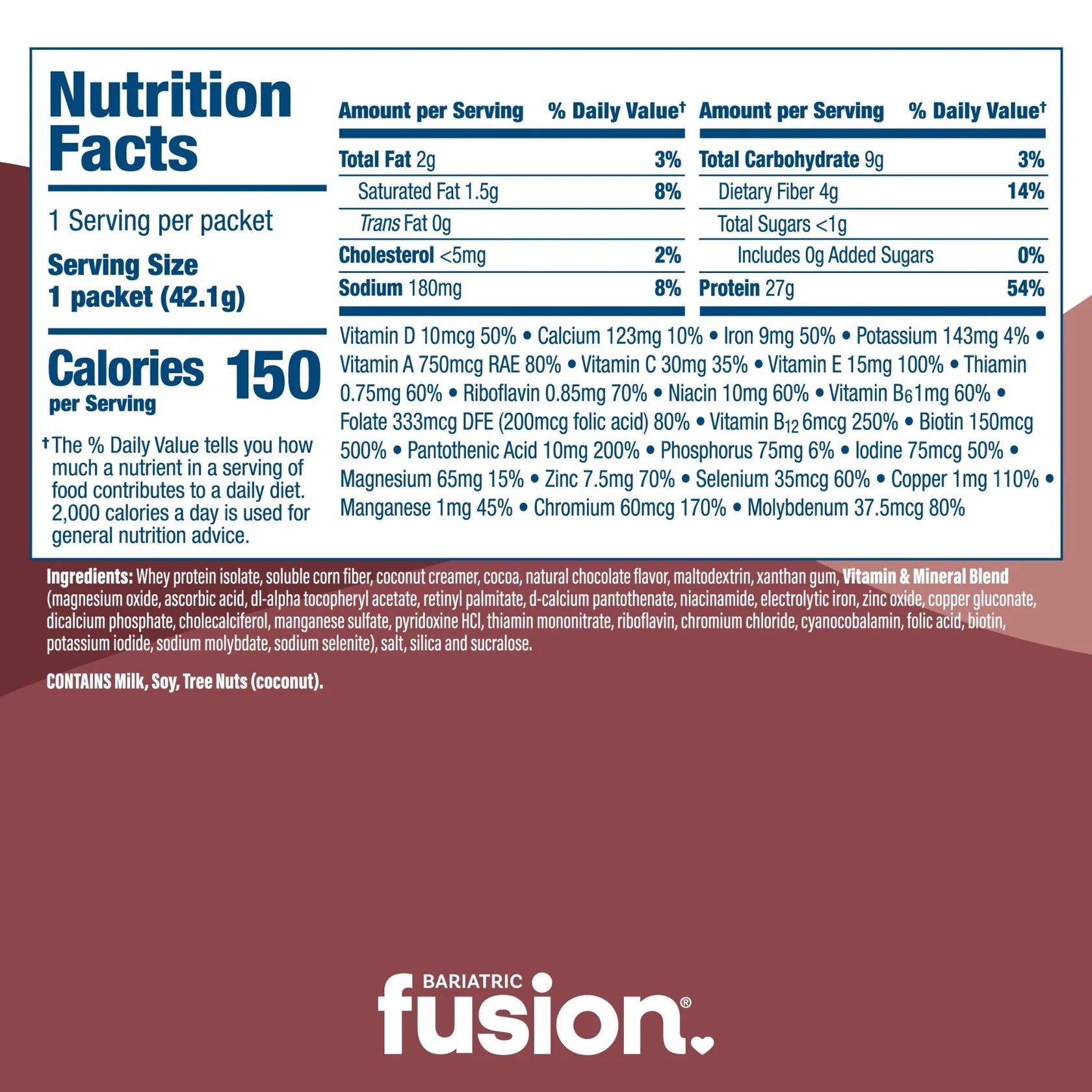 Bariatric Fusion Chocolate High Protein Meal Replacement 41.5Gm 3 - the health boutique