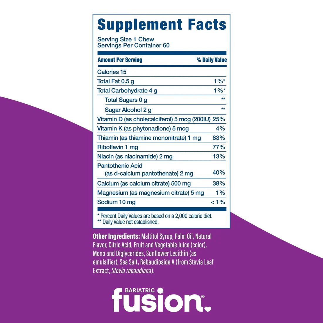 Bariatric Fusion Cran-Grape Bariatric Calcium Citrate Soft Chews bone health support 60 soft chews Health Boutique