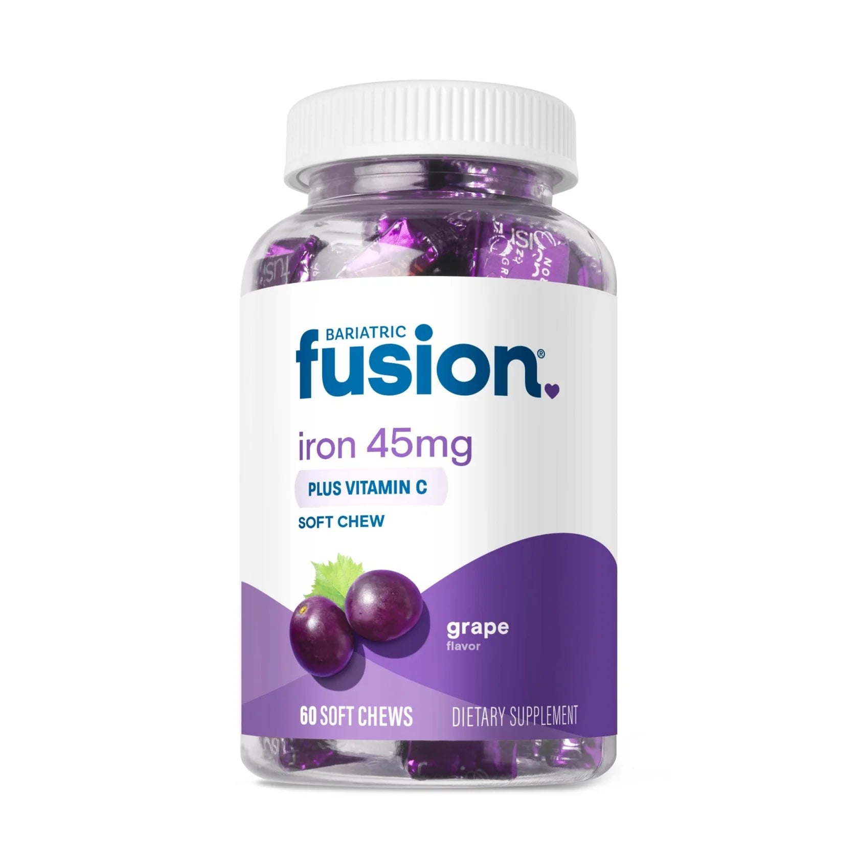 Bariatric Fusion Grape Iron Soft Chews with Vitamin C 60 soft chews iron support Health Boutique