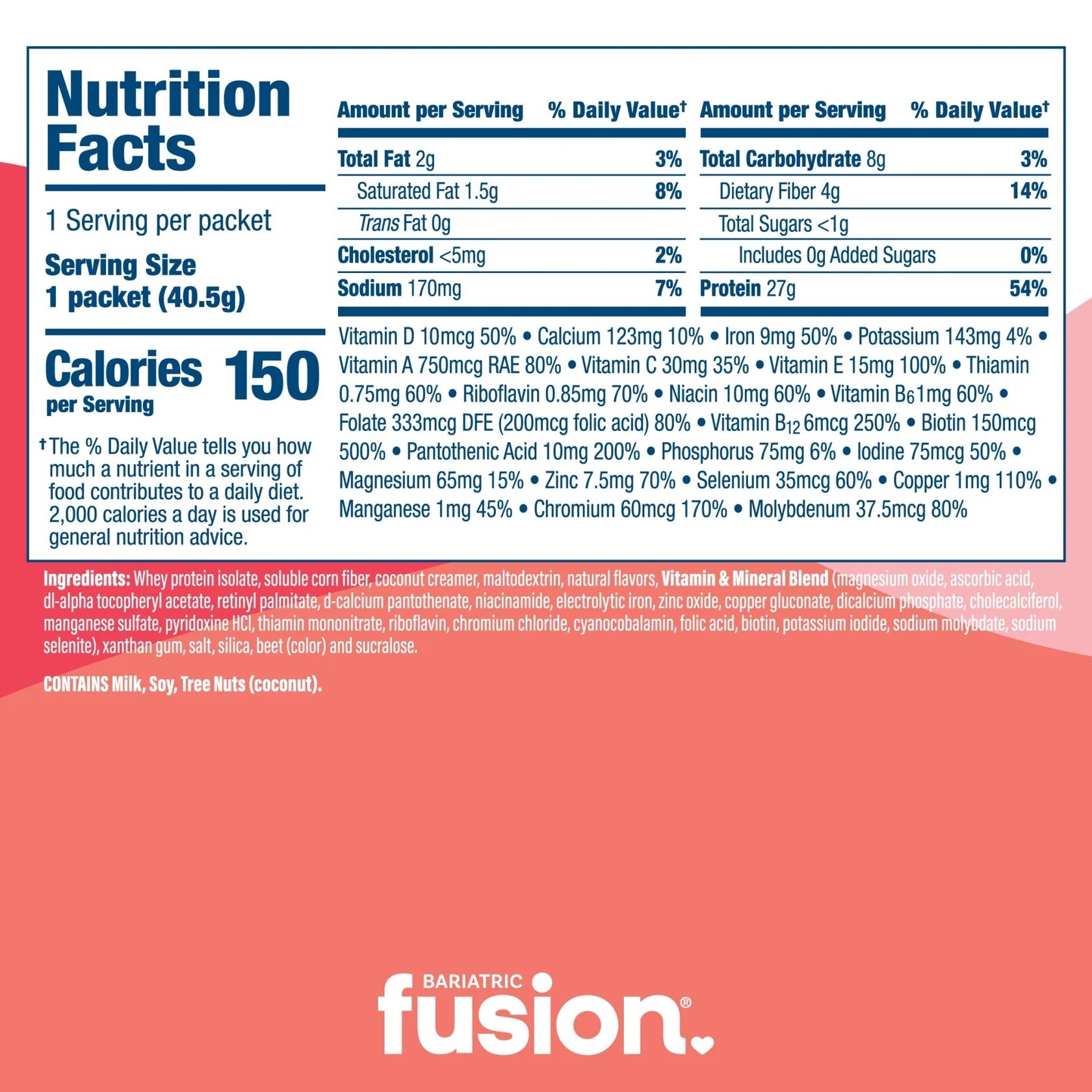 Bariatric Fusion Strawberry Banana High Protein Meal Replacement 41.5Gm 2- the health boutique