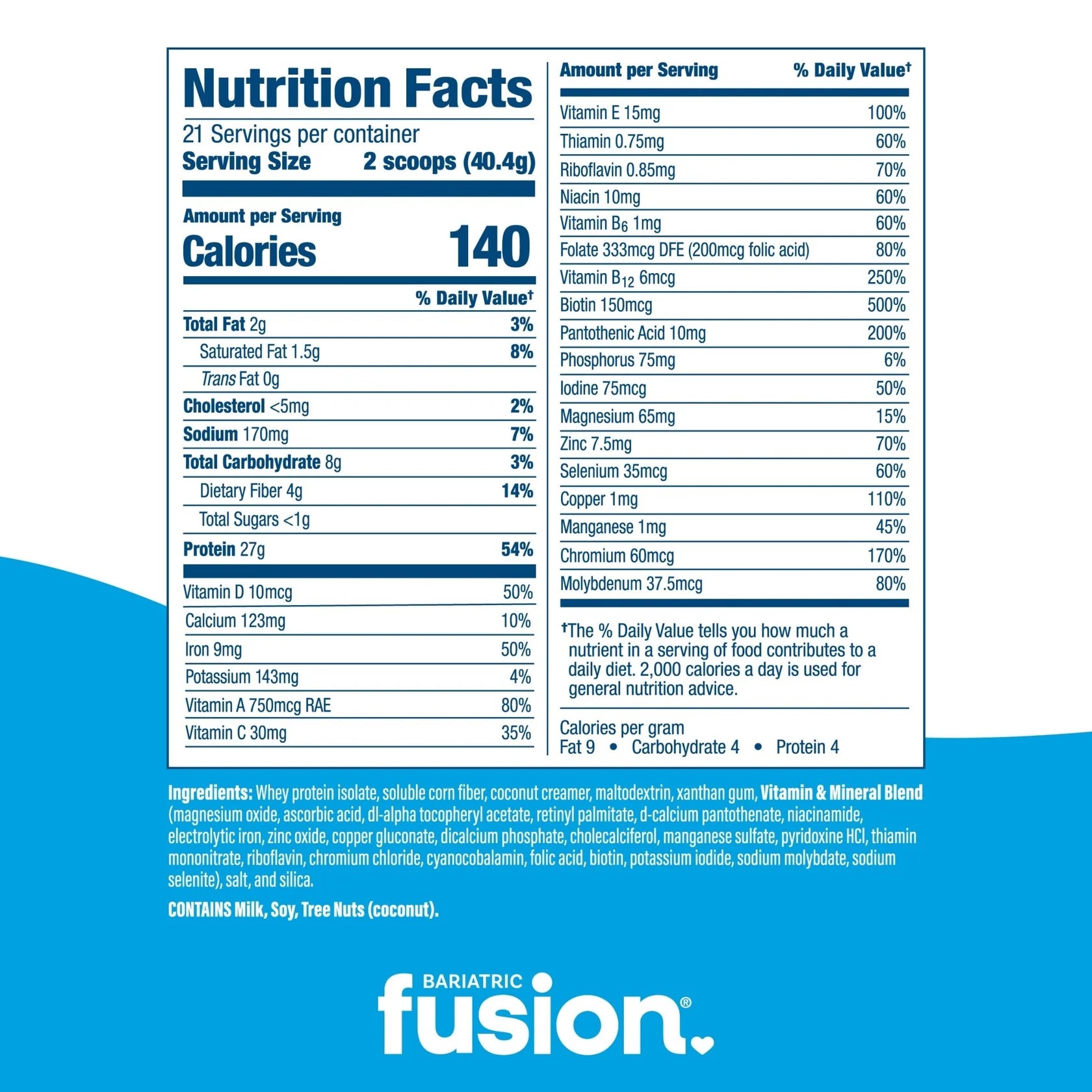 Bariatric Fusion Unflavored High Protein Meal Replacement 881Gm 2- The health boutique