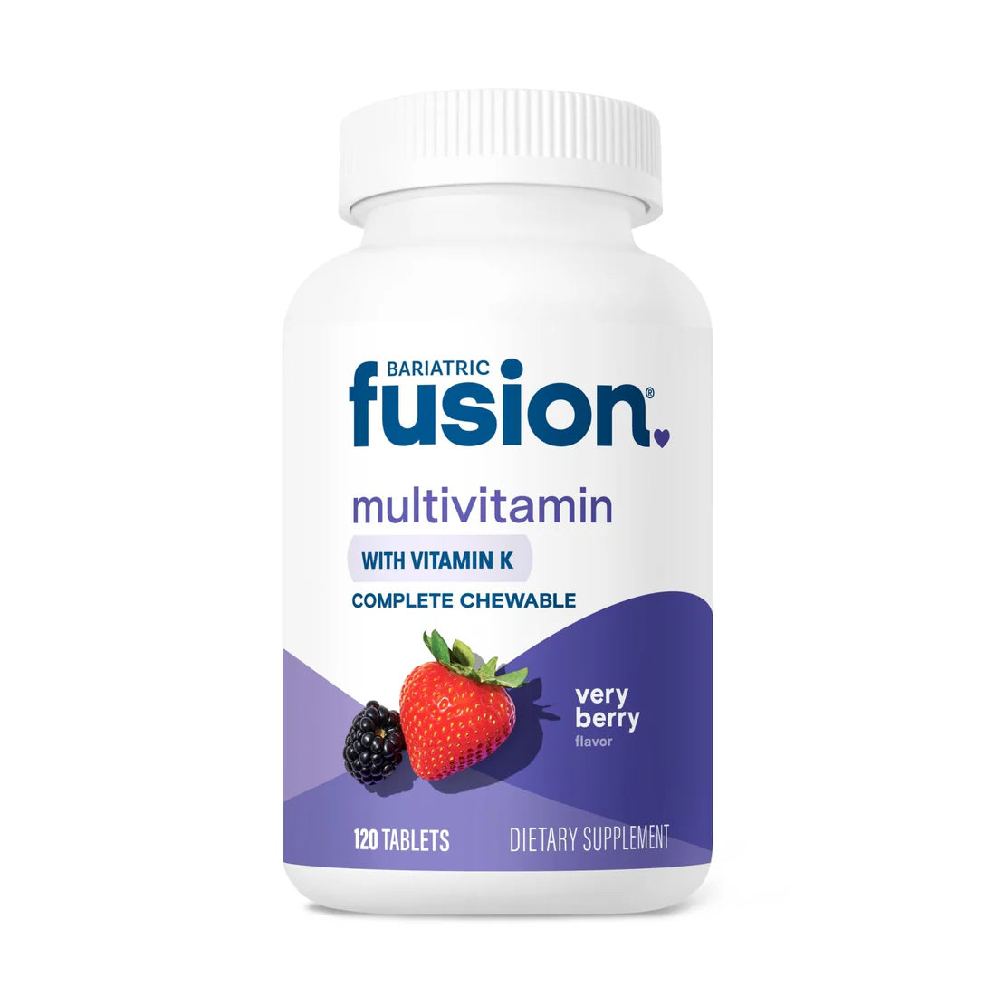 Bariatric Fusion Very Berry Complete Chewable Multivitamin with Vitamin K comprehensive bariatric nutrition 120 tablets Health Boutique