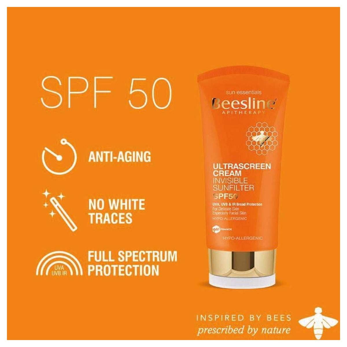 Beesline Ultrascreen Invisible Sunfilter Cream SPF 50 - 60ml Protection Offer