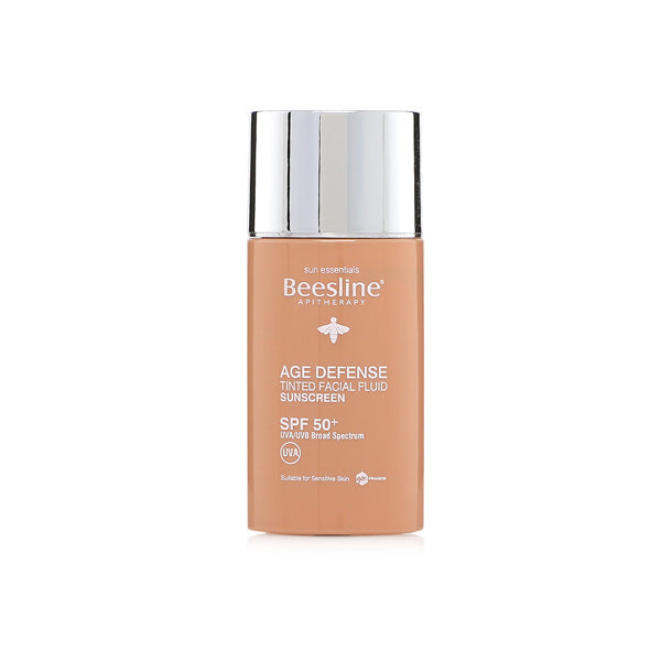 Beesline Age Defense tinted facial fluid sunscreen SPF50 anti aging mineral protection Health Boutique