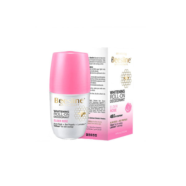 Beesline Elder Rose whitening roll on deodorant 24h protection brightening underarm care Health Boutique