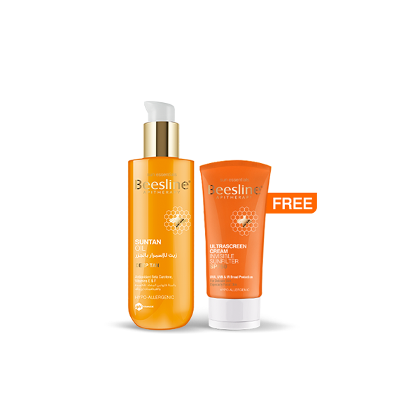 Beesline suntan oil with free ultrascreen invisible sunfilter SPF50 summer sun care set Health Boutique