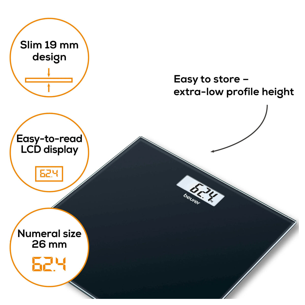 Beurer Glass Scale Black - GS 10 B