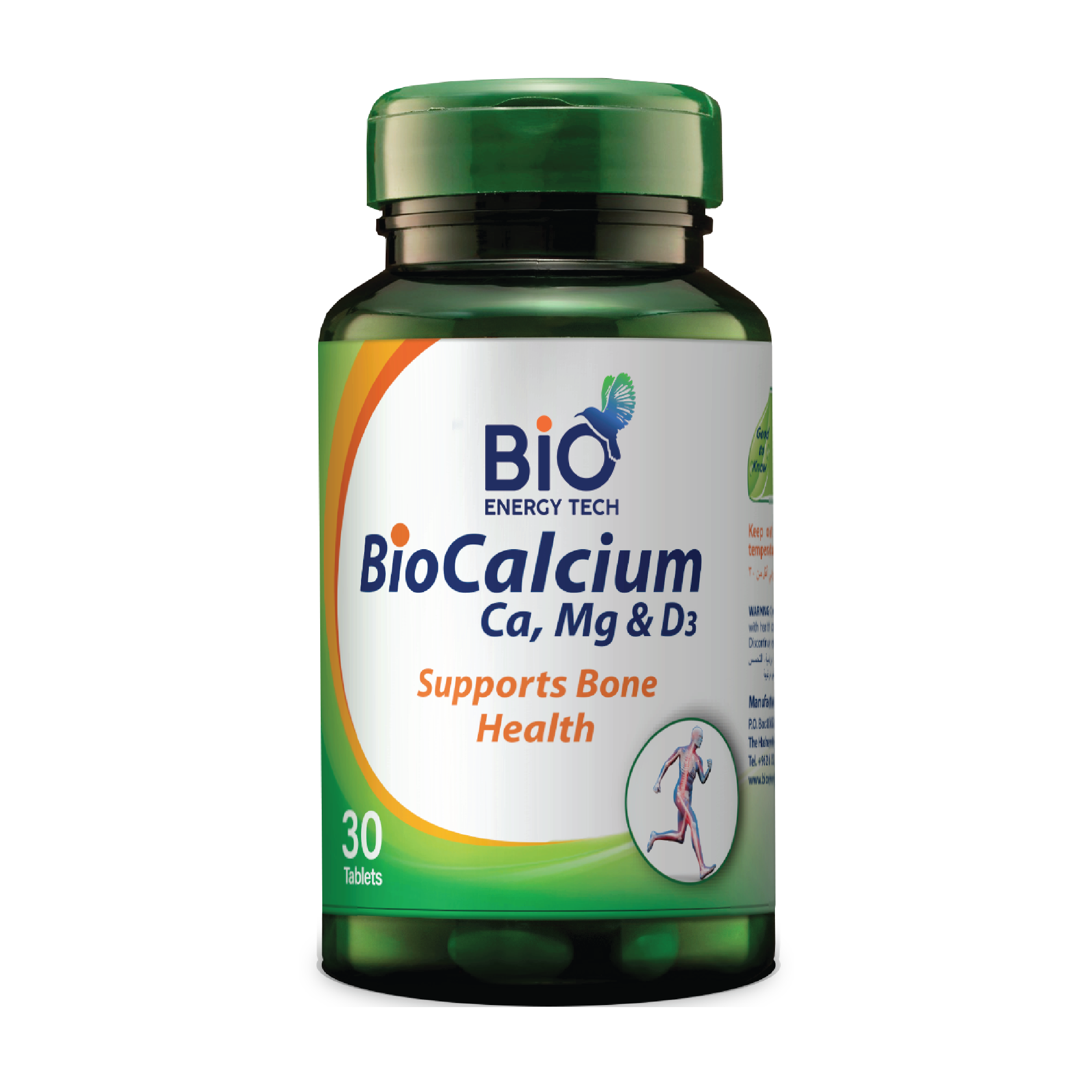 Bio Energy Bio Calcium – Calcium, Magnesium & Vitamin D3 Supplement for Bone Health Support, 30 Tablets, Halal Certified