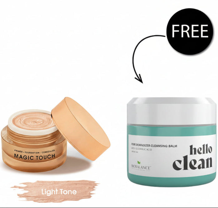 Bio Balance Magic Touch Foundation, Primer And Concealer Light 30ml + Free Bio Balance Hello Clean Pore Downsizer Cleansing Balm With Oleanolic Acid 100ml