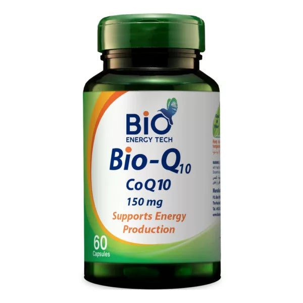 Bio Energy CoQ10 150mg 60Caplets – high-strength Coenzyme Q10 supplement for heart health, energy, and antioxidant protection, available at HealthBoutiqueJo.com with fast delivery Jordan, GCC