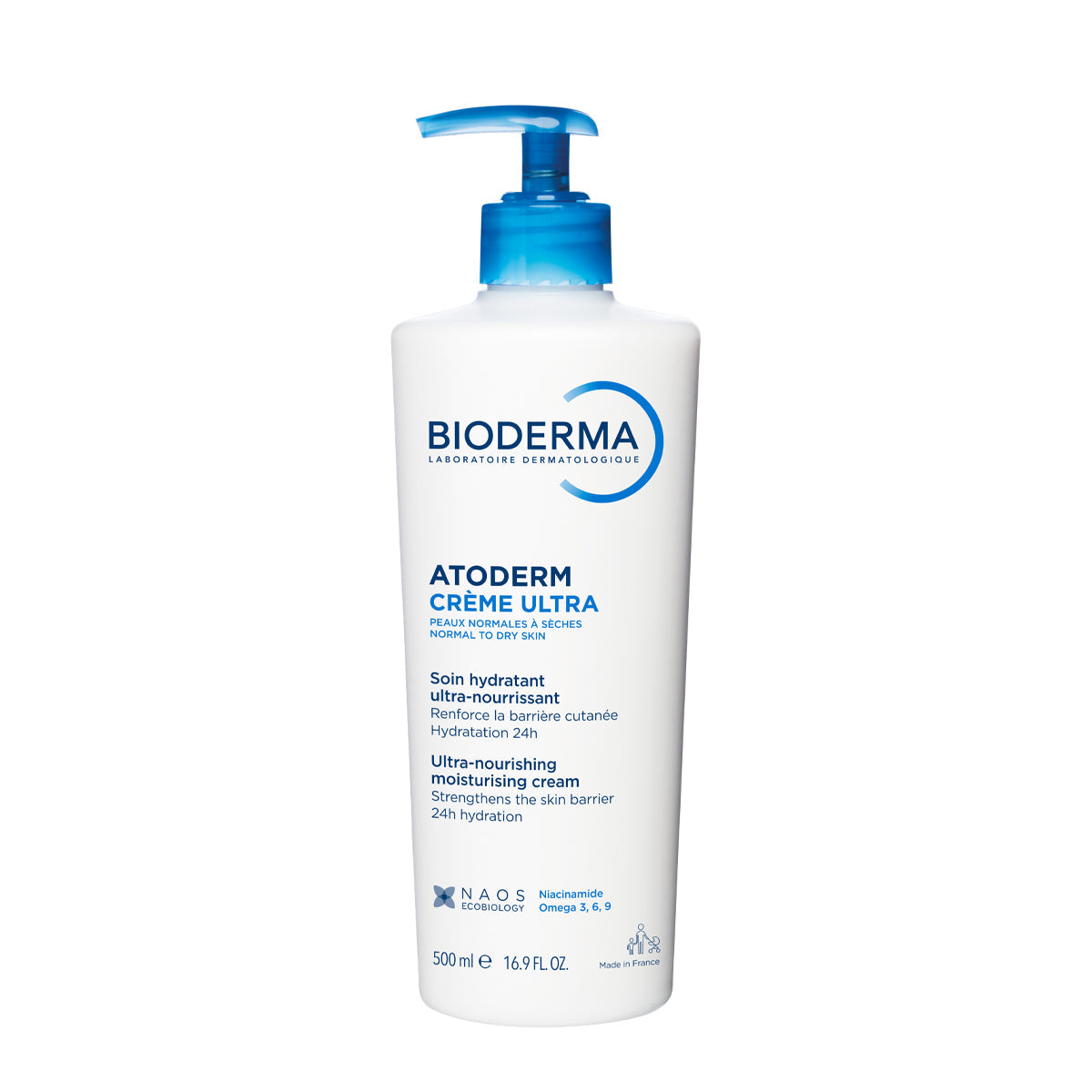Bioderma Atoderm Ultra Nourishing Cream 500ml dry very dry sensitive skin body moisturizer barrier repair Health Boutique