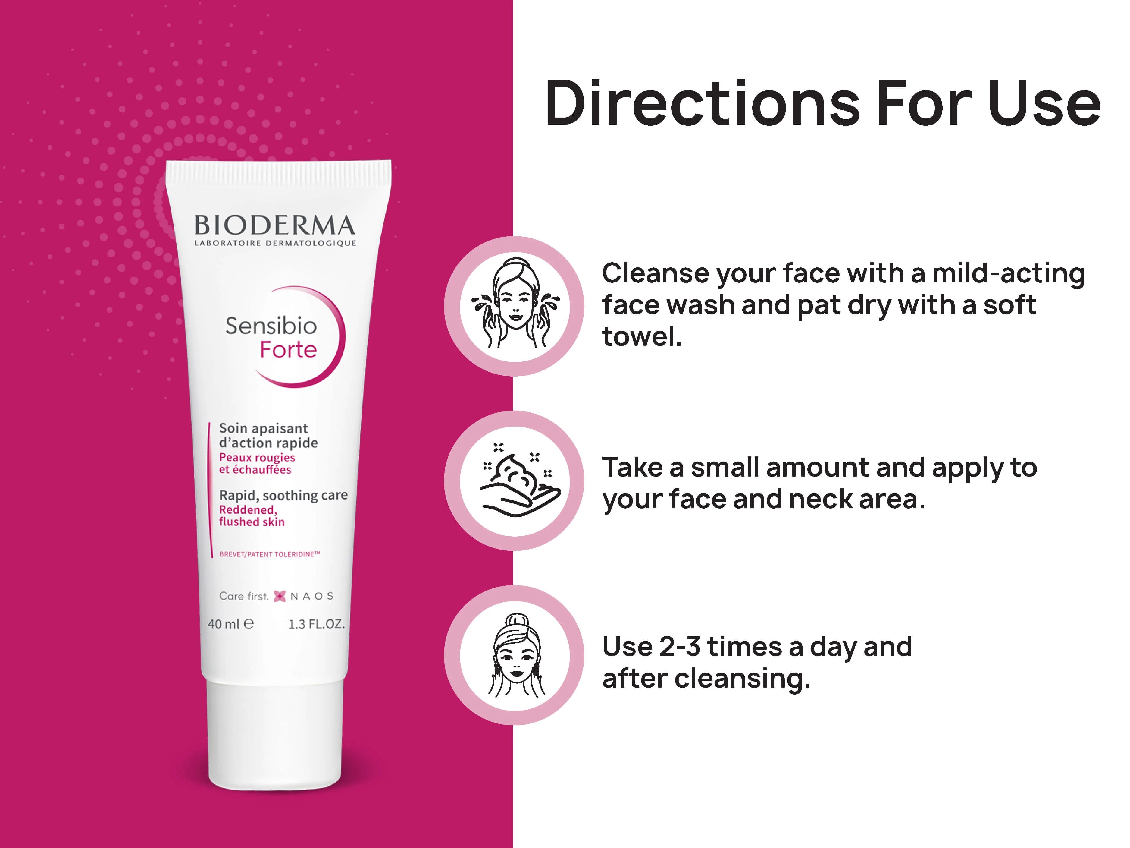 Bioderma Sensibio Forte 40ml soothing calming cream sensitive skin redness irritation relief Health Boutique