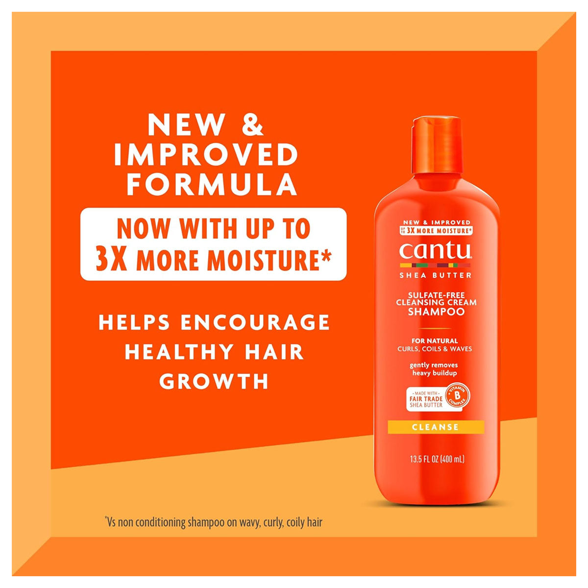 Cantu Sulfate-Free Cleansing Cream Shampoo 400ml moisturizing shampoo for curly textured hair Health Boutique