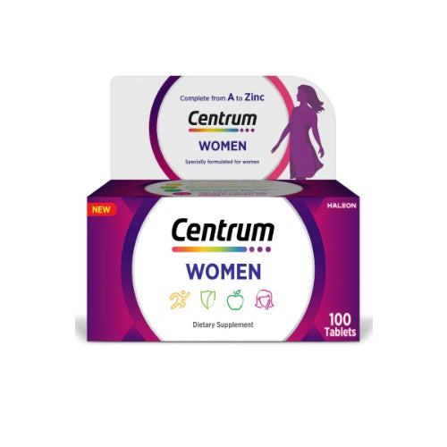 Centrum Women 100 Tablets Jordan – multivitamin for women’s energy, immunity, hair, skin & nails. Available at HealthBoutiqueJo.com for Jordan & GCC.