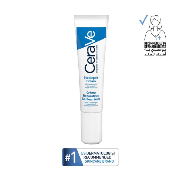 CeraVe ceramides hyaluronic acid niacinamide eye repair cream 14ml dark circles puffiness treatment Health Boutique