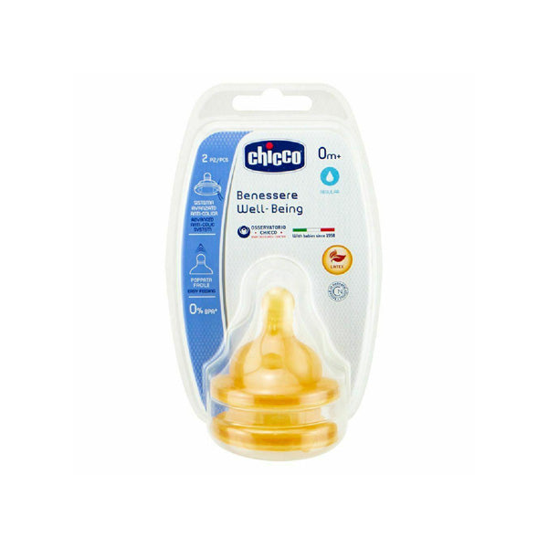 Chicco Wb Teat 0m+ Normal Ltx 2pcs