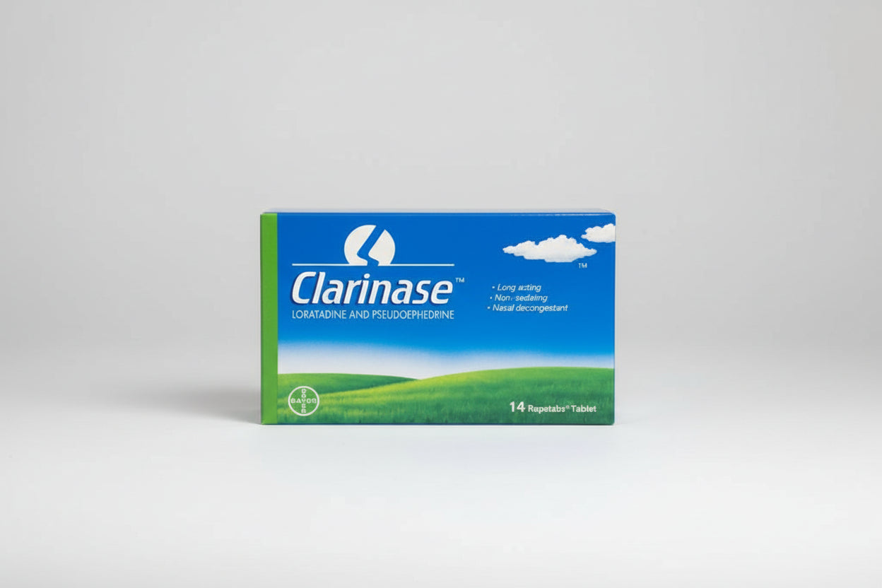 Clarinase tablets loratadine pseudoephedrine allergy nasal congestion relief