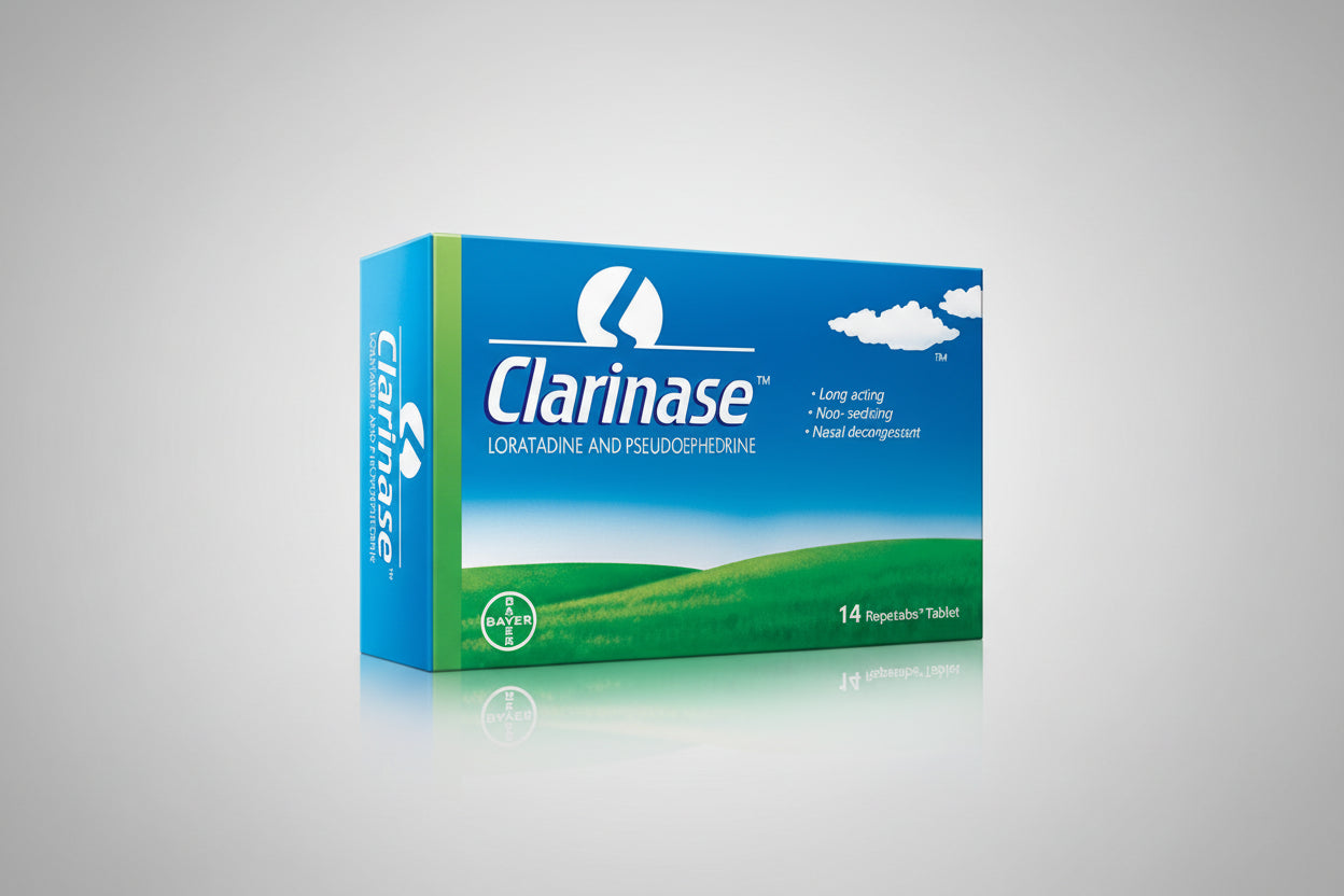 Clarinase tablets loratadine pseudoephedrine allergy nasal congestion relief