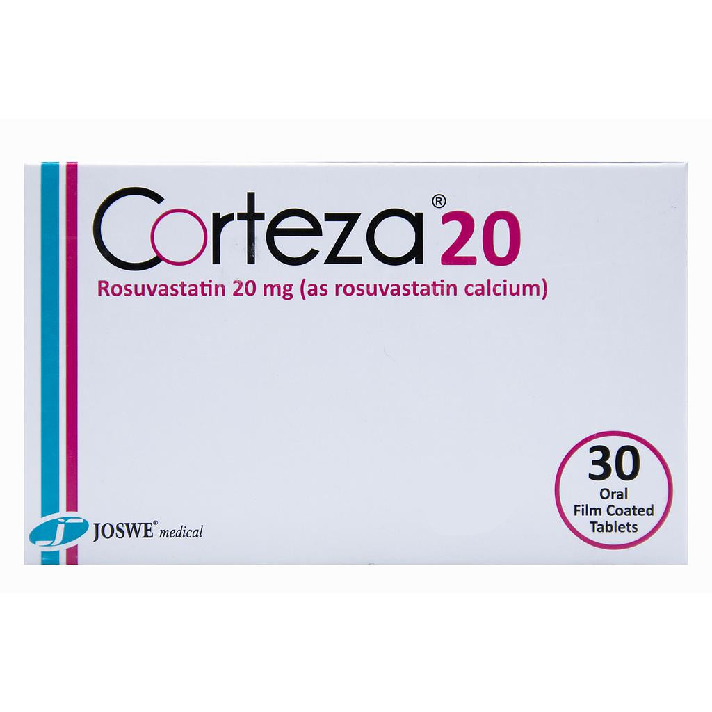 Corteza 20 mg 30 tablets rosuvastatin cholesterol lowering medication