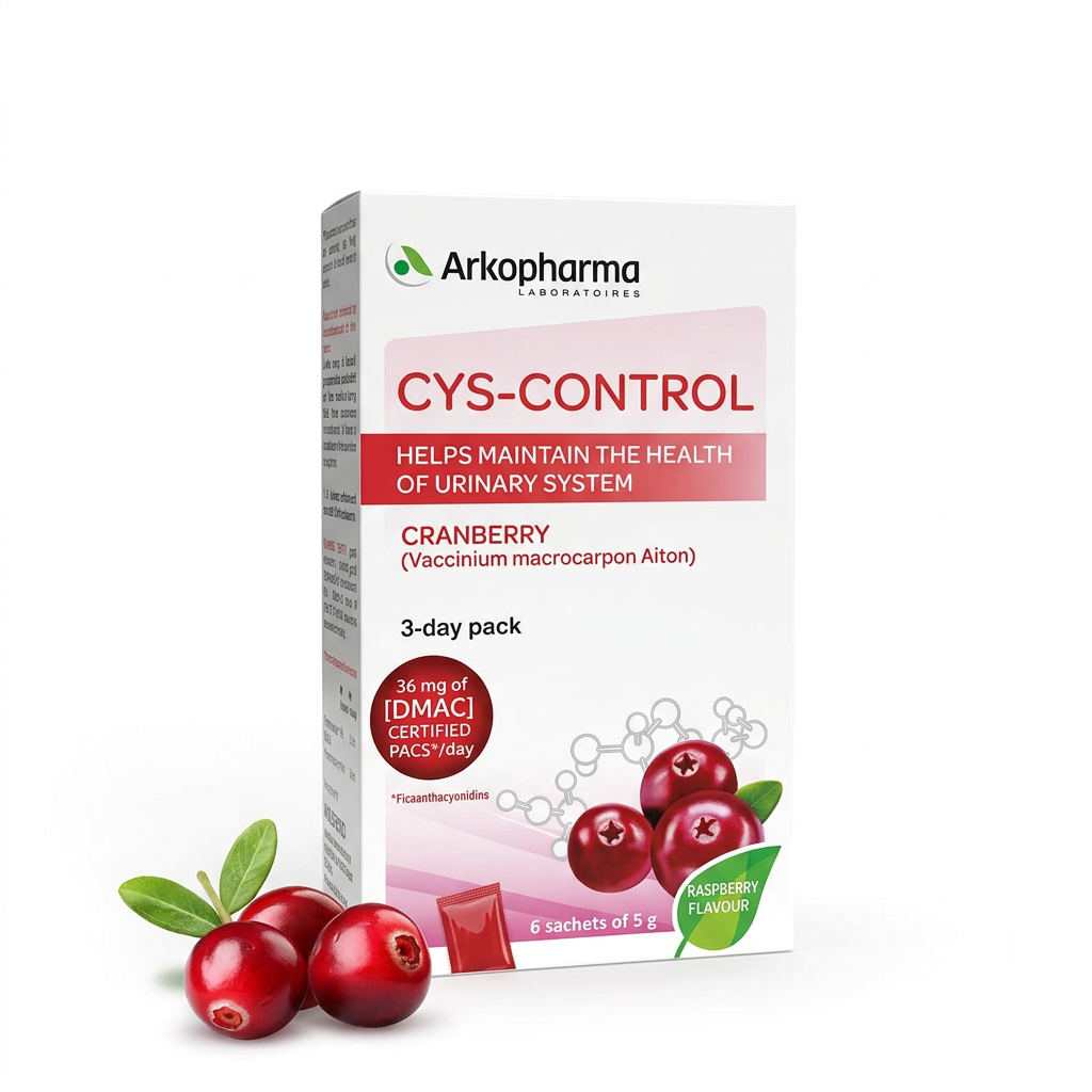 Cys-Control sachets Arkopharma cranberry urinary tract support bladder comfort UTI prevention natural supplement powder sachet Health Boutique