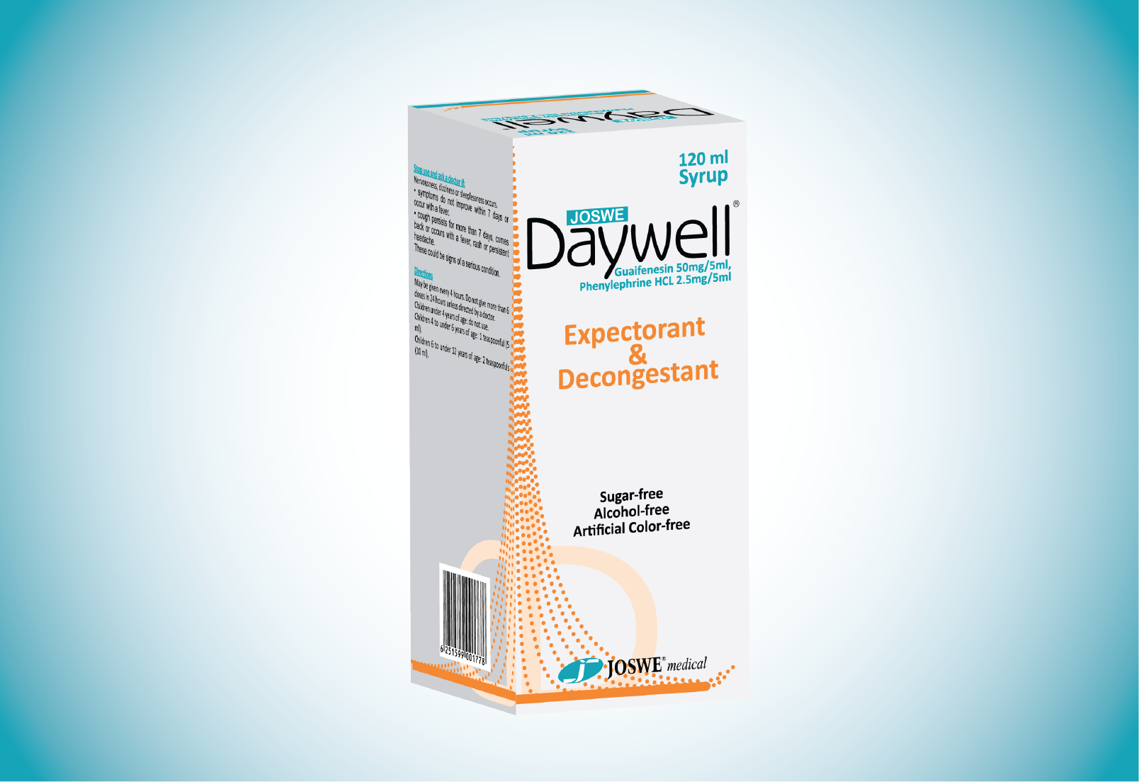 Daywell syrup 120ml guaifenesin phenylephrine cough and congestion relief medicine bottle Health Boutique