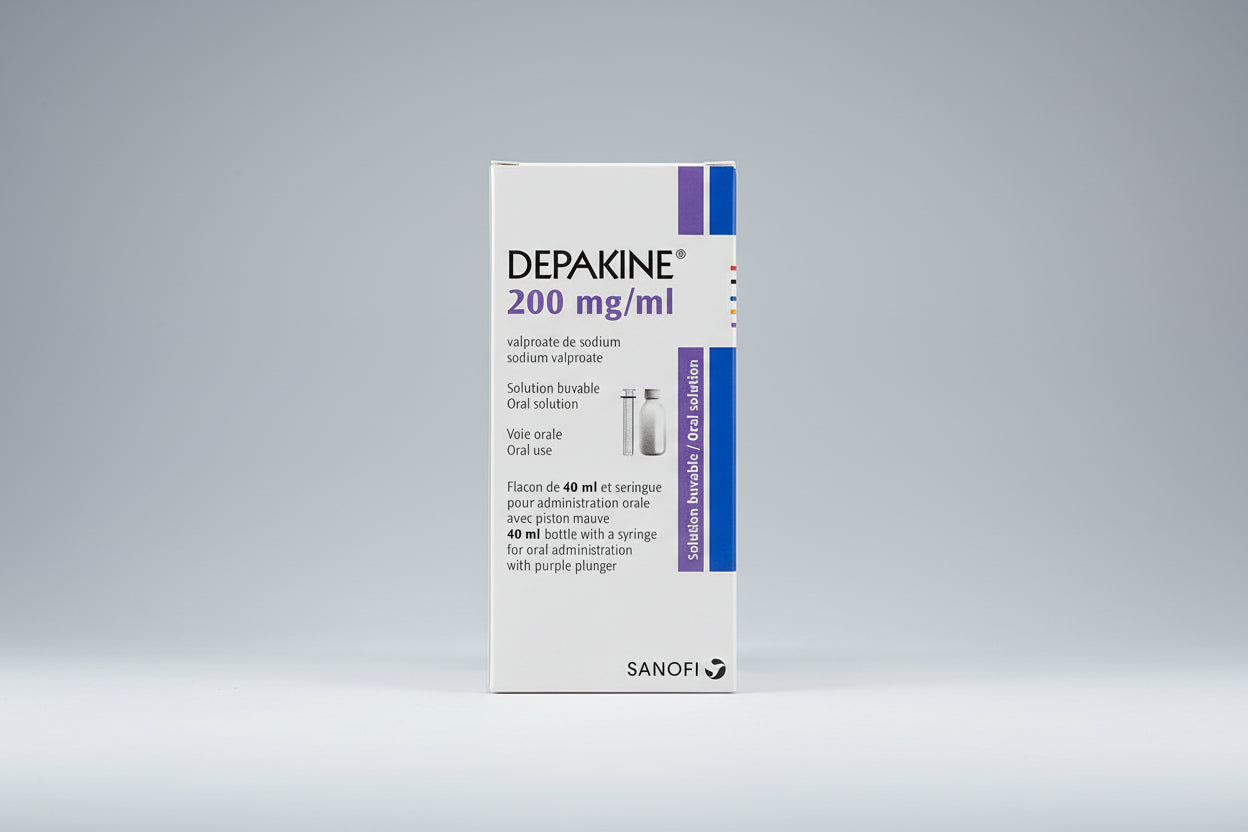 Depakine 200mg/ml oral solution 40ml sodium valproate liquid medicine for epilepsy seizure support