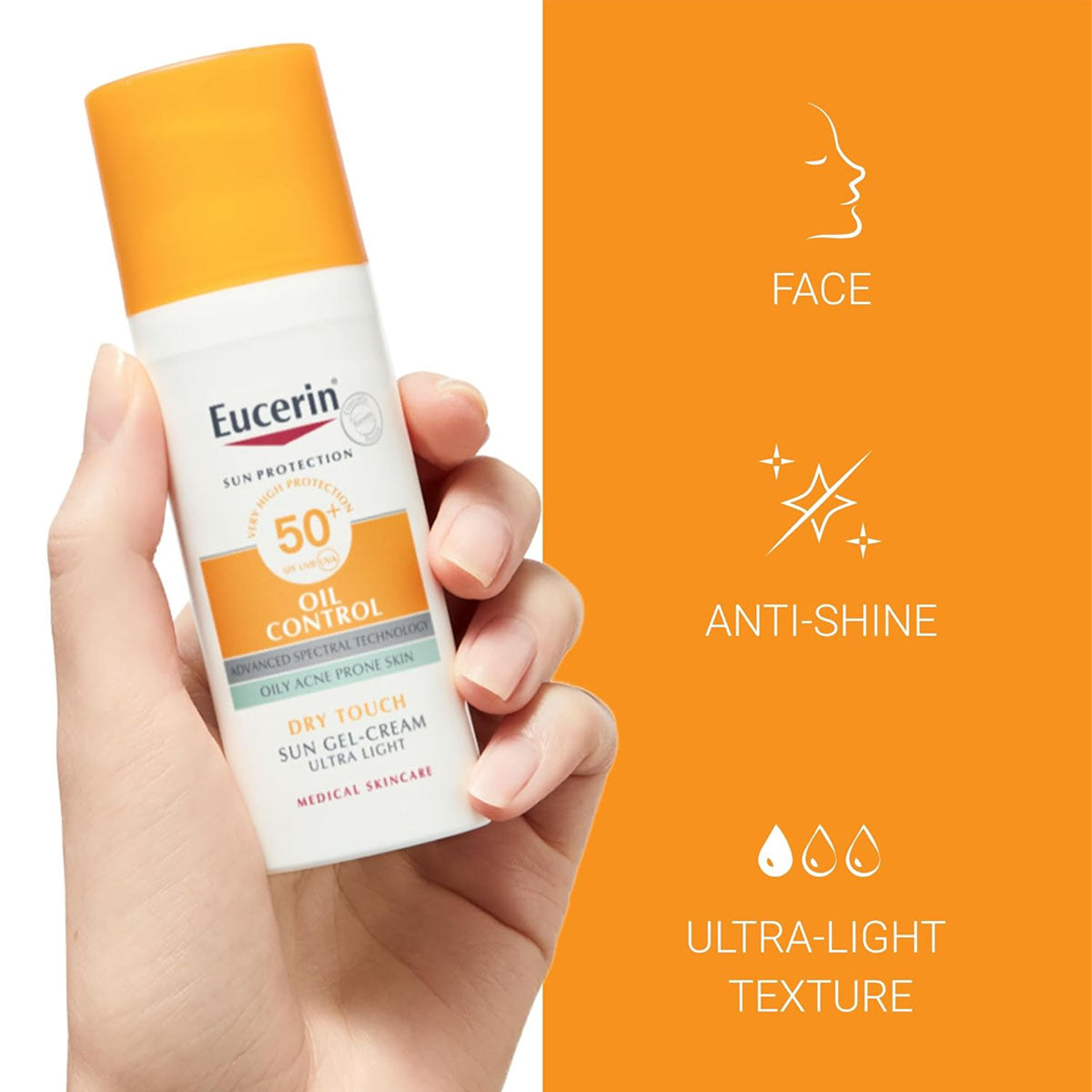 Eucerin Sun Oil Control SPF50+ gel cream matte sunscreen 50ml Health Boutique