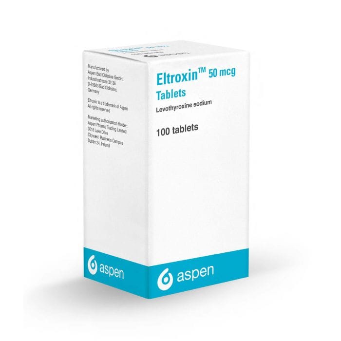 Eltroxin 50 mcg 100 tablets levothyroxine thyroid hormone replacement medication